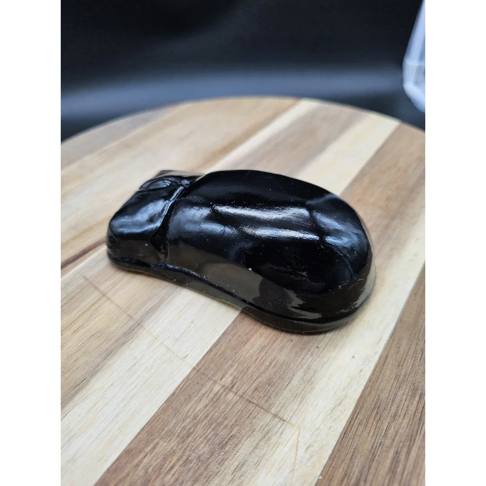 Pilgrim Glass Black‎ Glass Computer Mouse Shaped Paperweight